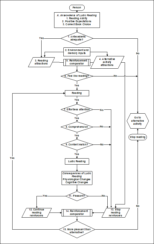 Figure 3: Motivational model with an expanded view of the reading process